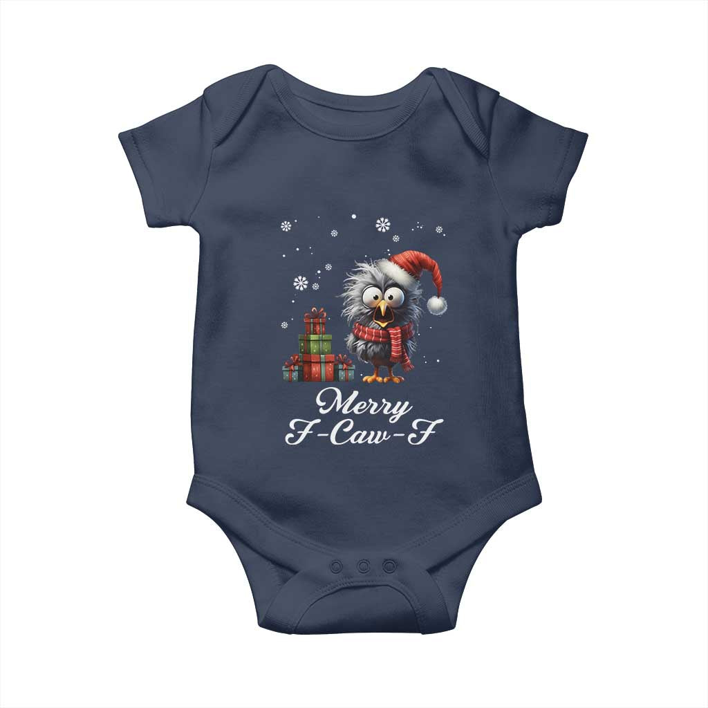 Merry F Caw F Raven Lover Baby Onesie Funny Christmas Gift TS12 Navy Print Your Wear