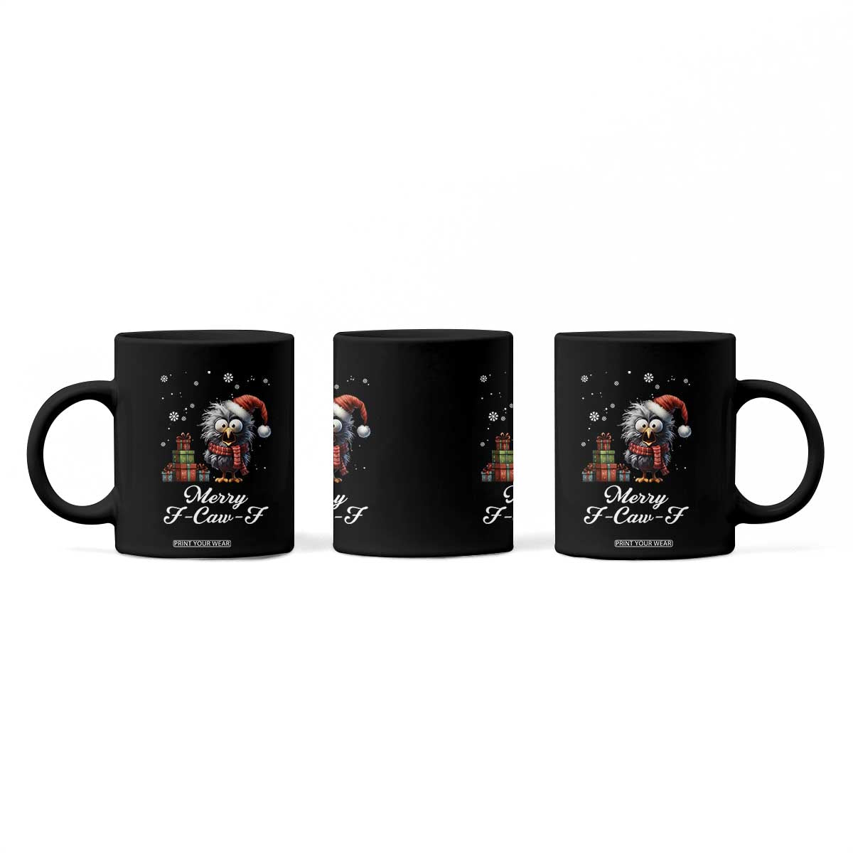 Merry F Caw F Raven Lover Coffee Mug Funny Christmas Gift TS12 Print Your Wear