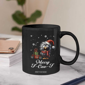 Merry F Caw F Raven Lover Coffee Mug Funny Christmas Gift - Print Your Wear