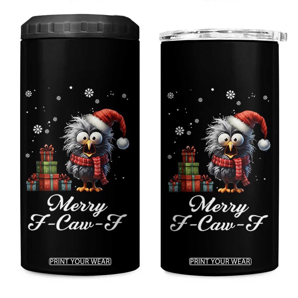 Merry F Caw F Raven Lover 4 in 1 Can Cooler Tumbler Funny Christmas Gift TS12 One Size: 16 oz Black Print Your Wear