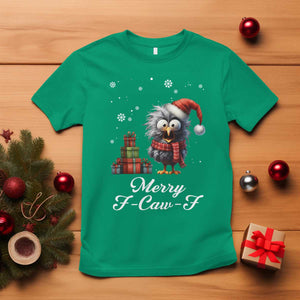 Merry F Caw F Raven Lover T Shirt Funny Christmas Gift - Print Your Wear