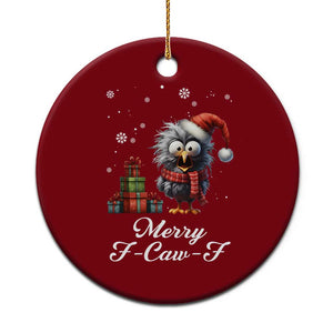 Merry F Caw F Raven Lover Ceramic Ornament Funny Xmas Gift TS12 1pc Red Print Your Wear