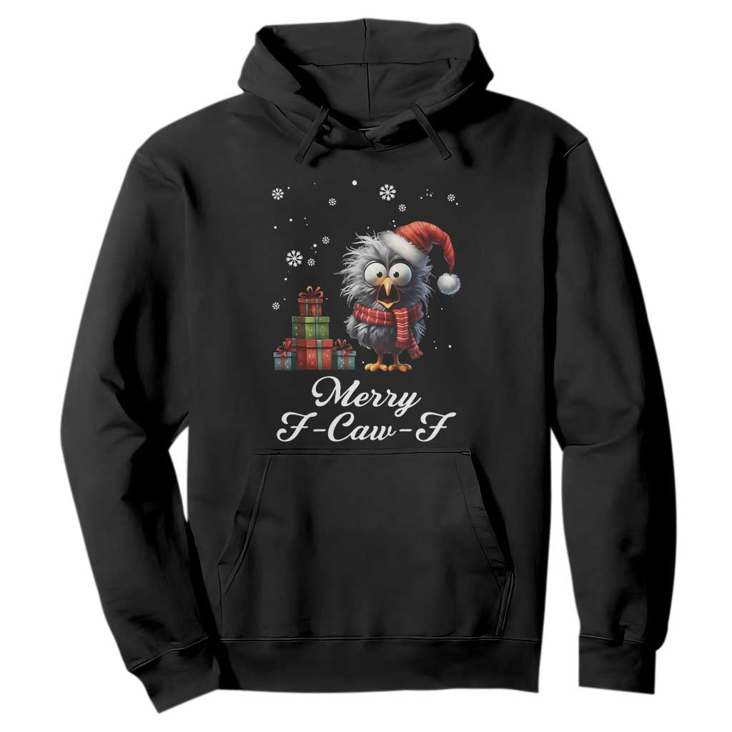 Merry F Caw F Raven Lover Hoodie Funny Christmas Gift - Print Your Wear