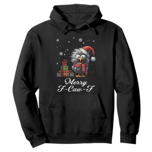 Merry F Caw F Raven Lover Hoodie Funny Christmas Gift TS12 Black Print Your Wear