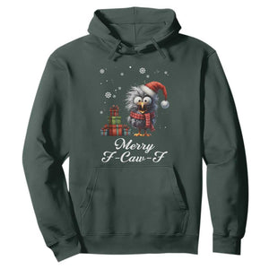 Merry F Caw F Raven Lover Hoodie Funny Christmas Gift TS12 Dark Forest Green Print Your Wear