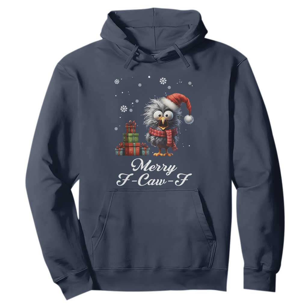 Merry F Caw F Raven Lover Hoodie Funny Christmas Gift TS12 Navy Print Your Wear