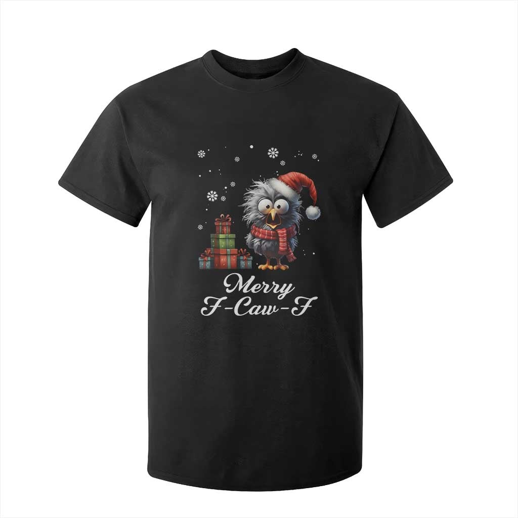 Merry F Caw F Raven Lover T Shirt For Kid Funny Christmas Gift - Print Your Wear