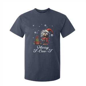 Merry F Caw F Raven Lover T Shirt For Kid Funny Christmas Gift TS12 Navy Print Your Wear