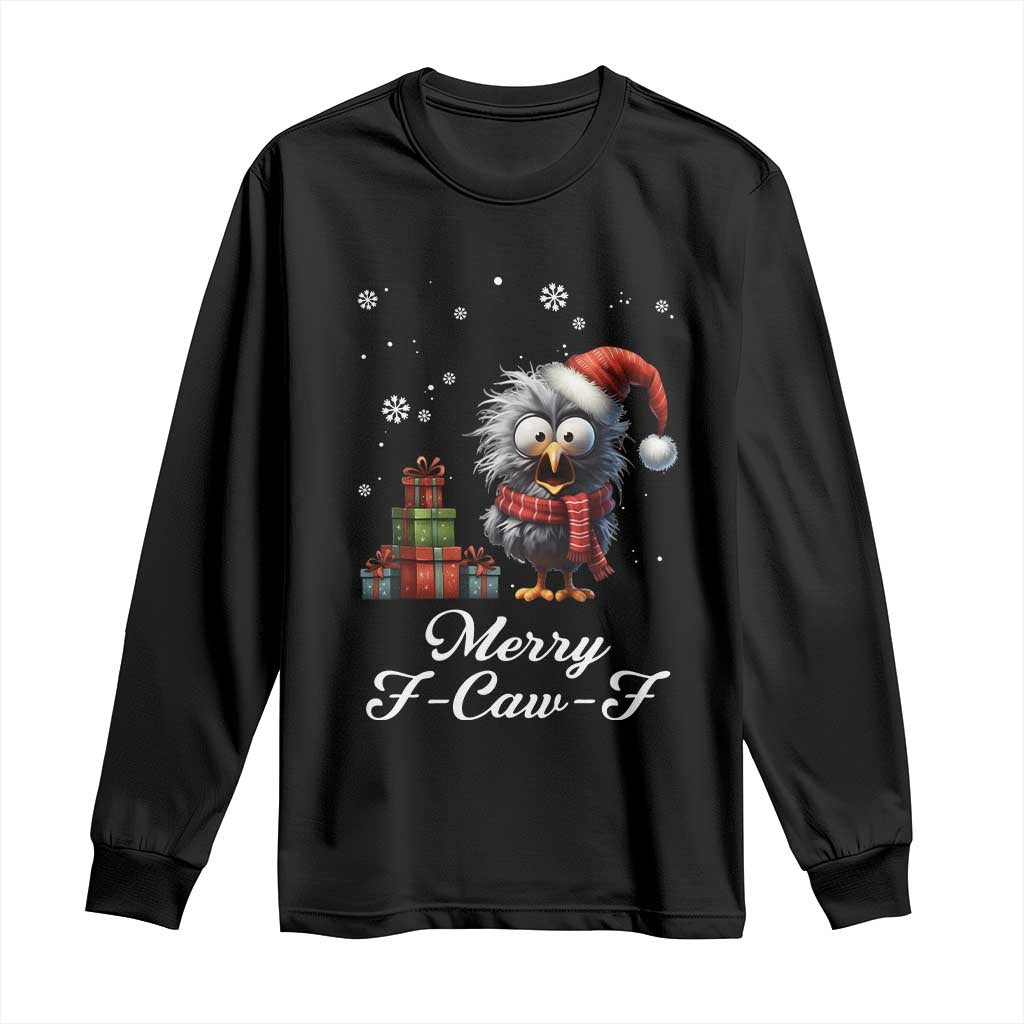 Merry F Caw F Raven Lover Long Sleeve Shirt Funny Christmas Gift TS12 Black Print Your Wear