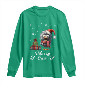 Merry F Caw F Raven Lover Long Sleeve Shirt Funny Christmas Gift TS12 Irish Green Print Your Wear