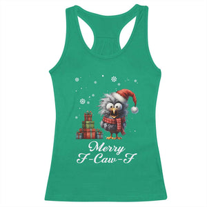 Merry F Caw F Raven Lover Racerback Tank Top Funny Christmas Gift TS12 Irish Green Print Your Wear