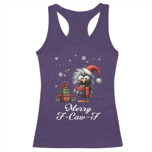 Merry F Caw F Raven Lover Racerback Tank Top Funny Christmas Gift TS12 Purple Print Your Wear
