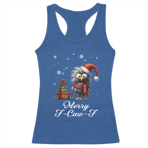 Merry F Caw F Raven Lover Racerback Tank Top Funny Christmas Gift TS12 Royal Blue Print Your Wear
