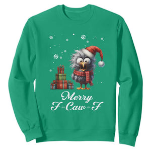 Merry F Caw F Raven Lover Sweatshirt Funny Christmas Gift TS12 Irish Green Print Your Wear