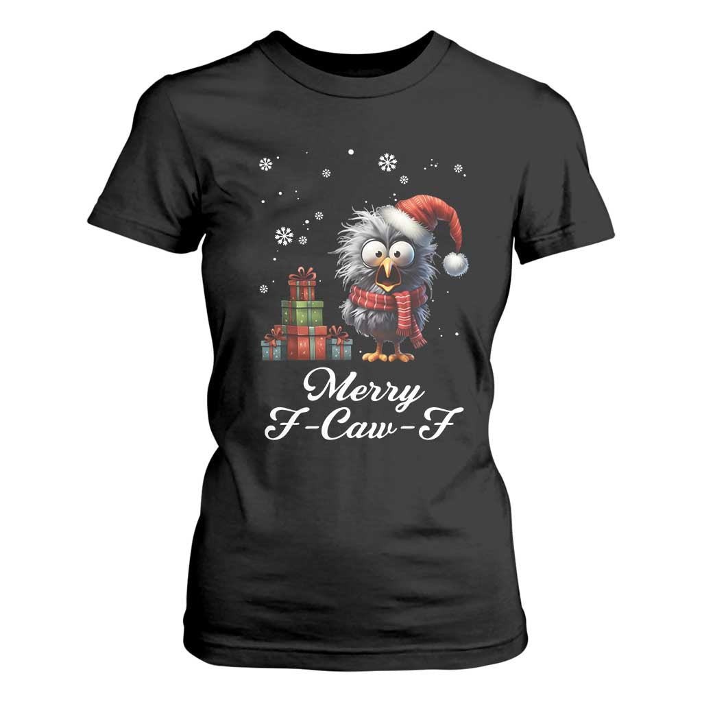 Merry F Caw F Raven Lover T Shirt For Women Funny Christmas Gift TS12 Black Print Your Wear