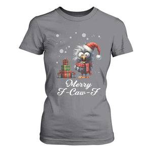 Merry F Caw F Raven Lover T Shirt For Women Funny Christmas Gift TS12 Charcoal Print Your Wear