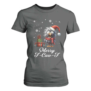Merry F Caw F Raven Lover T Shirt For Women Funny Christmas Gift TS12 Dark Heather Print Your Wear