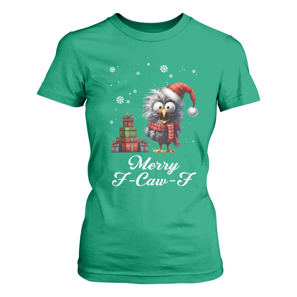 Merry F Caw F Raven Lover T Shirt For Women Funny Christmas Gift TS12 Irish Green Print Your Wear
