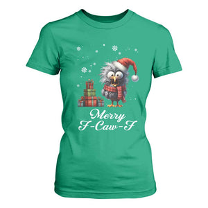 Merry F Caw F Raven Lover T Shirt For Women Funny Christmas Gift TS12 Irish Green Print Your Wear