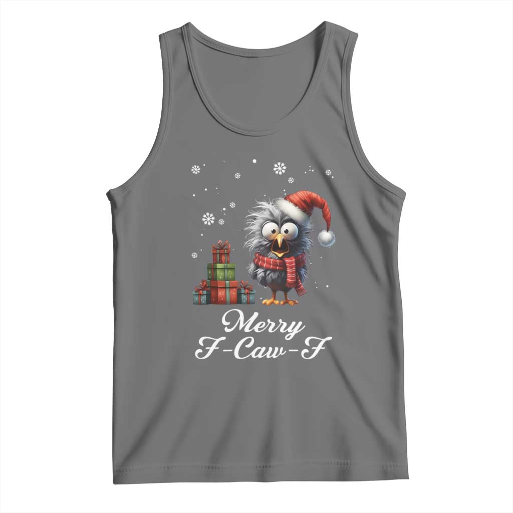 Merry F Caw F Raven Lover Tank Top Funny Christmas Gift TS12 Black Heather Print Your Wear