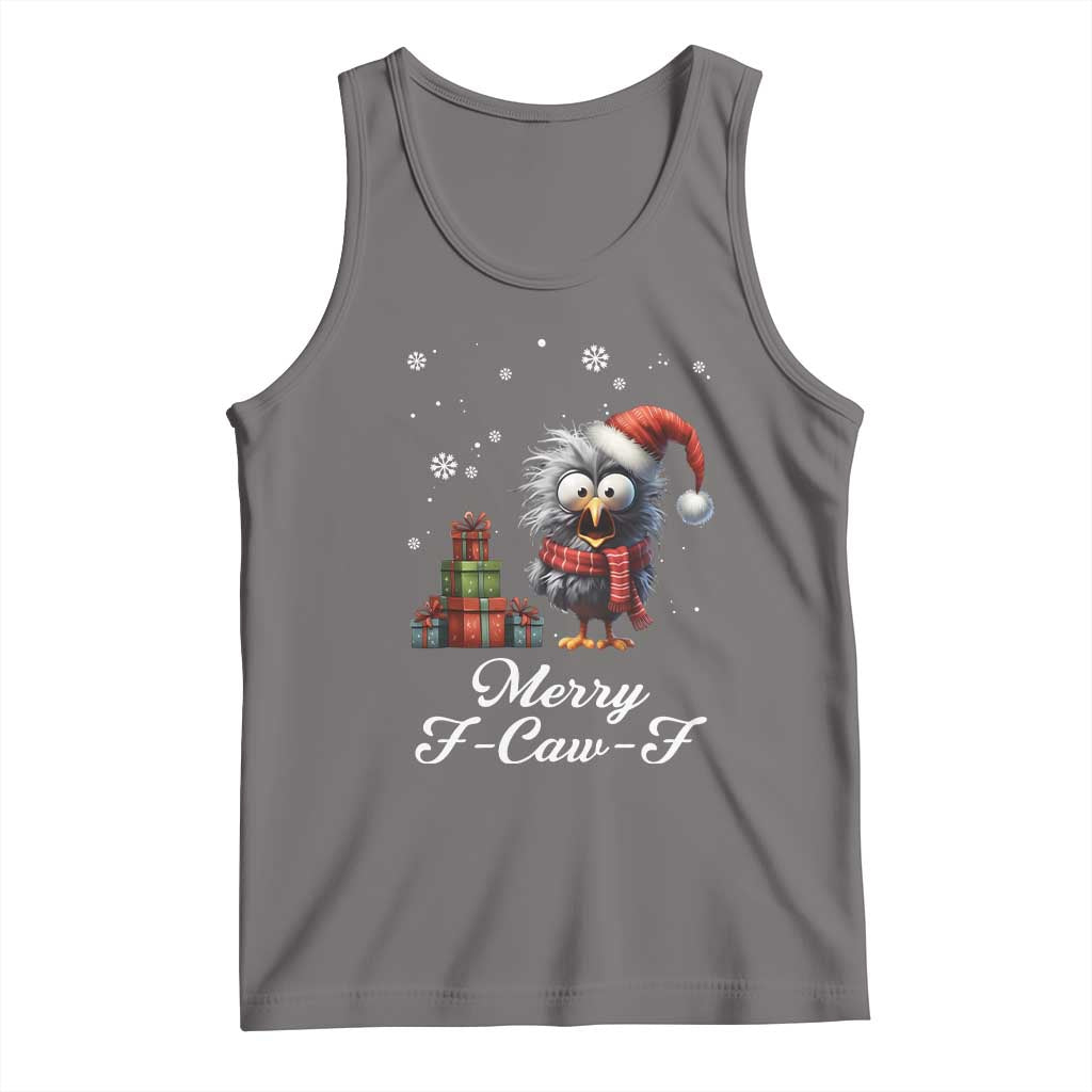 Merry F Caw F Raven Lover Tank Top Funny Christmas Gift TS12 Deep Heather Print Your Wear