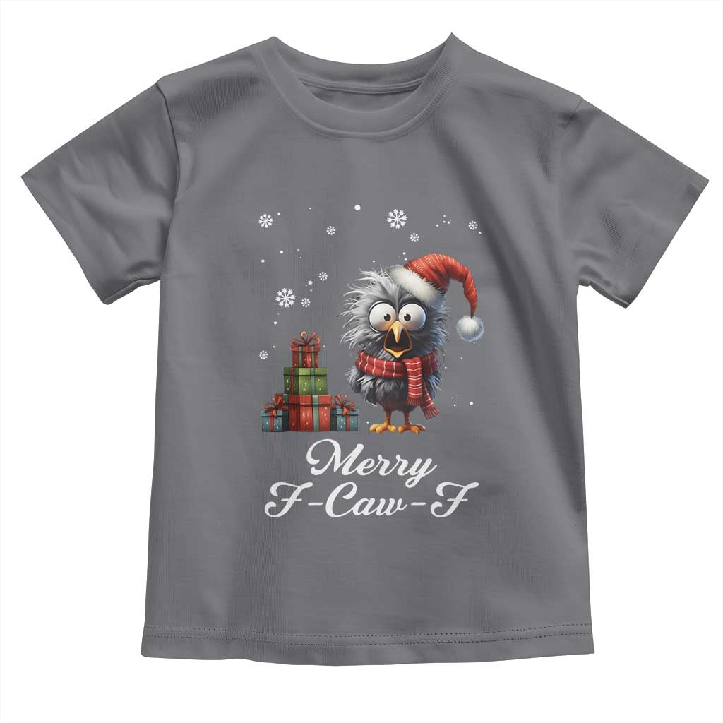 Merry F Caw F Raven Lover Toddler T Shirt Funny Christmas Gift TS12 Charcoal Print Your Wear