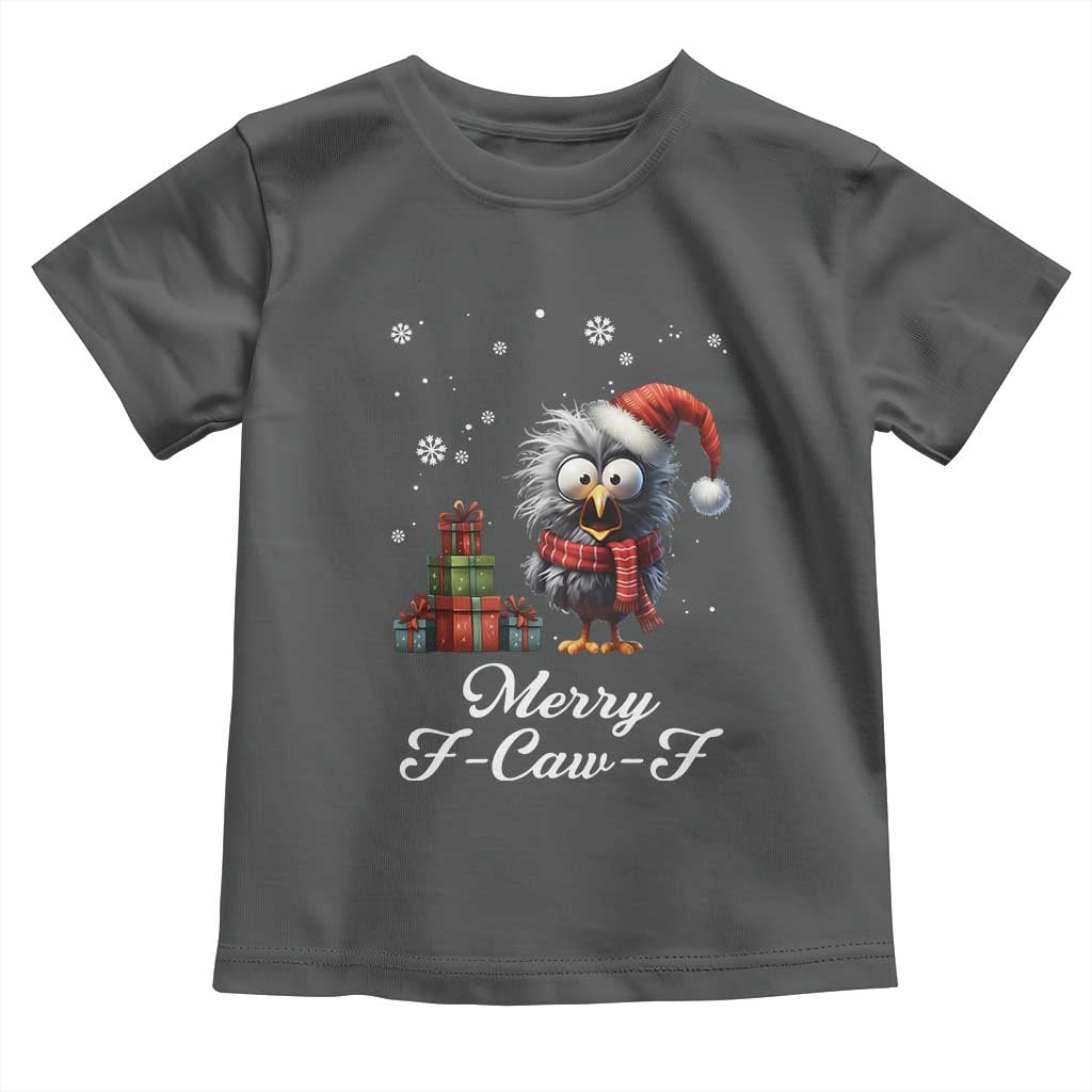 Merry F Caw F Raven Lover Toddler T Shirt Funny Christmas Gift TS12 Dark Heather Print Your Wear