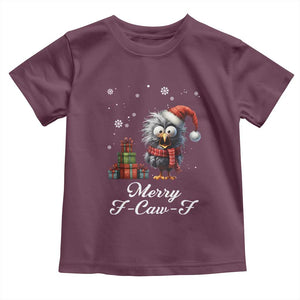 Merry F Caw F Raven Lover Toddler T Shirt Funny Christmas Gift TS12 Maroon Print Your Wear