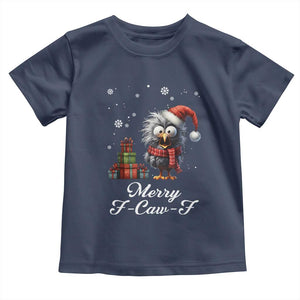 Merry F Caw F Raven Lover Toddler T Shirt Funny Christmas Gift TS12 Navy Print Your Wear