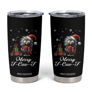 Merry F Caw F Raven Lover Tumbler Cup Funny Christmas Gift - Print Your Wear
