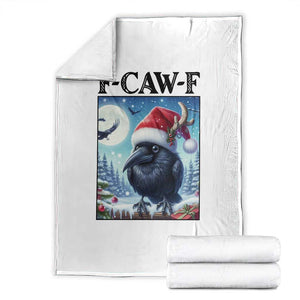 F Caw F Christmas Raven Throw Blanket Funny Bird Lover Gift - Print Your Wear