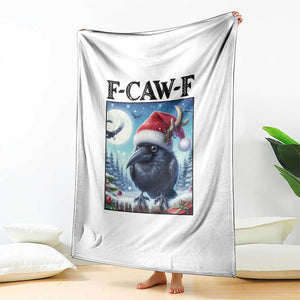 F Caw F Christmas Raven Throw Blanket Funny Bird Lover Gift - Print Your Wear