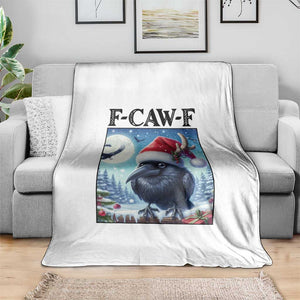 F Caw F Christmas Raven Throw Blanket Funny Bird Lover Gift - Print Your Wear