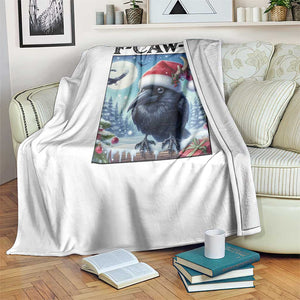 F Caw F Christmas Raven Throw Blanket Funny Bird Lover Gift - Print Your Wear