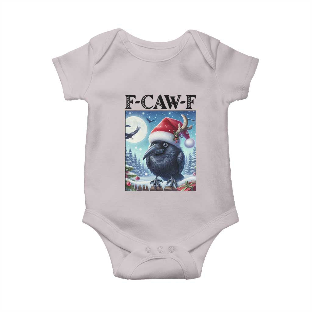 F Caw F Christmas Raven Baby Onesie Funny Bird Lover Gift TS12 Ice Gray Print Your Wear
