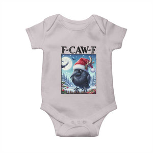 F Caw F Christmas Raven Baby Onesie Funny Bird Lover Gift TS12 Ice Gray Print Your Wear