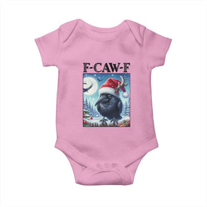 F Caw F Christmas Raven Baby Onesie Funny Bird Lover Gift TS12 Light Pink Print Your Wear