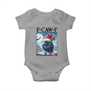 F Caw F Christmas Raven Baby Onesie Funny Bird Lover Gift TS12 Sport Gray Print Your Wear