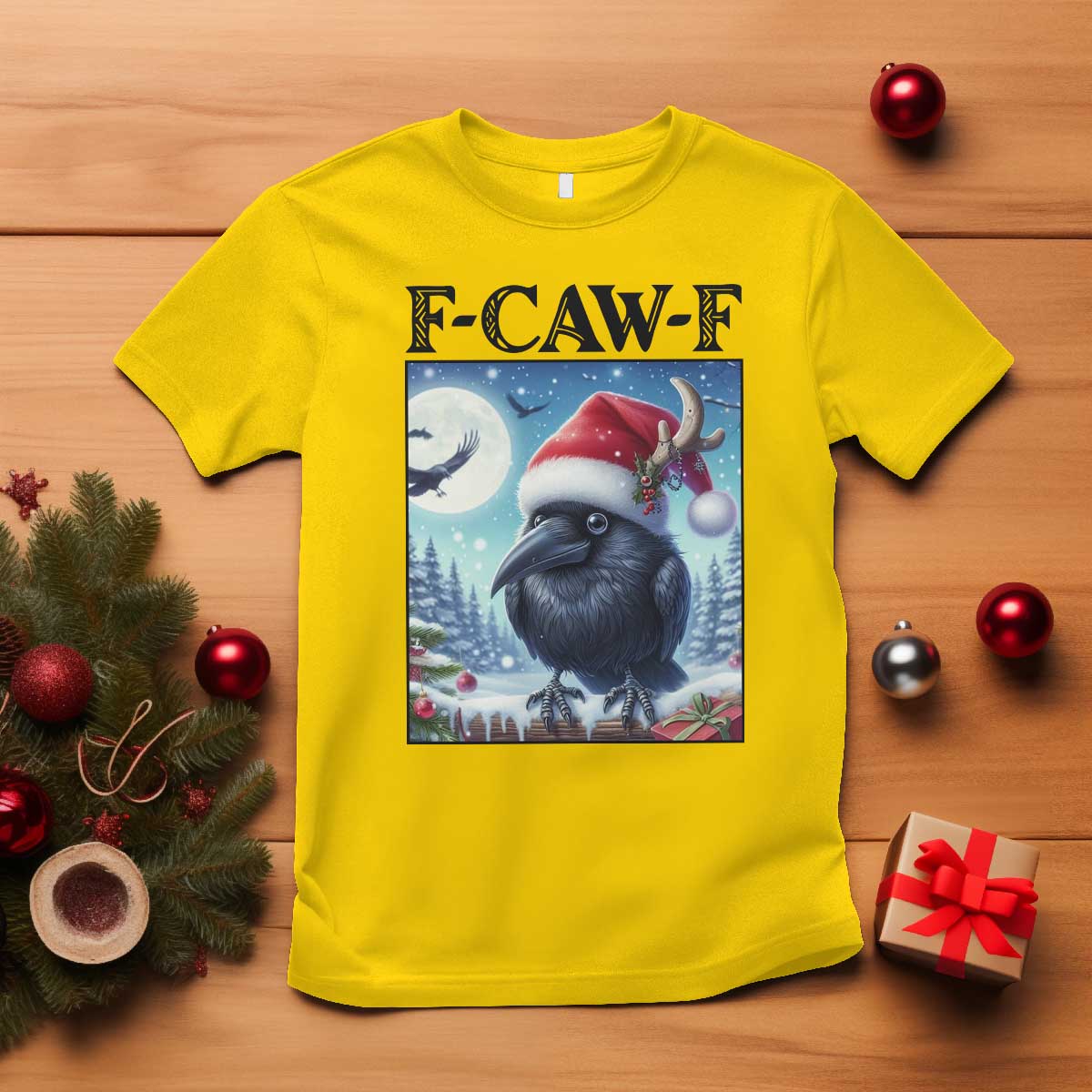 F Caw F Christmas Raven T Shirt Funny Bird Lover Gift TS12 Daisy Print Your Wear