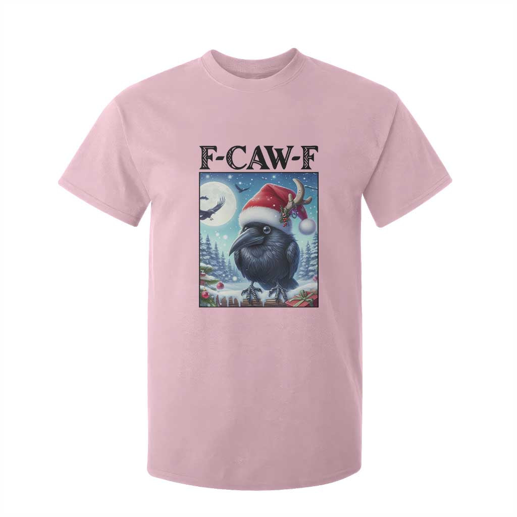F Caw F Christmas Raven T Shirt For Kid Funny Bird Lover Gift TS12 Light Pink Print Your Wear
