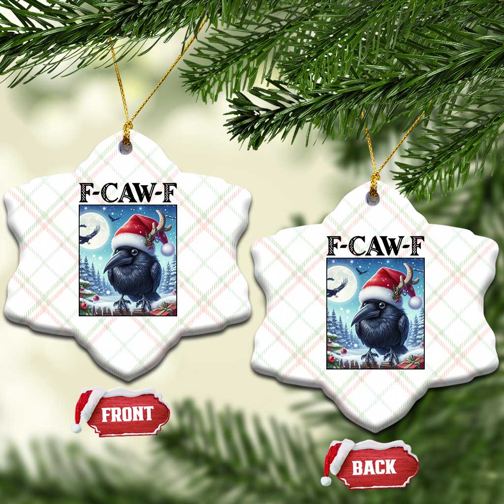 F Caw F Xmas Raven Ceramic Ornament Funny Bird Lover Gift TS12 Print Your Wear