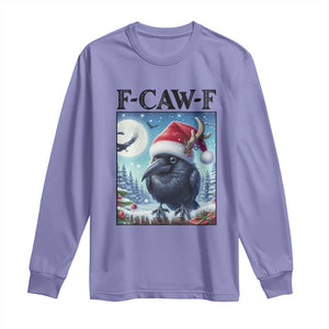 F Caw F Christmas Raven Long Sleeve Shirt Funny Bird Lover Gift TS12 Violet Print Your Wear