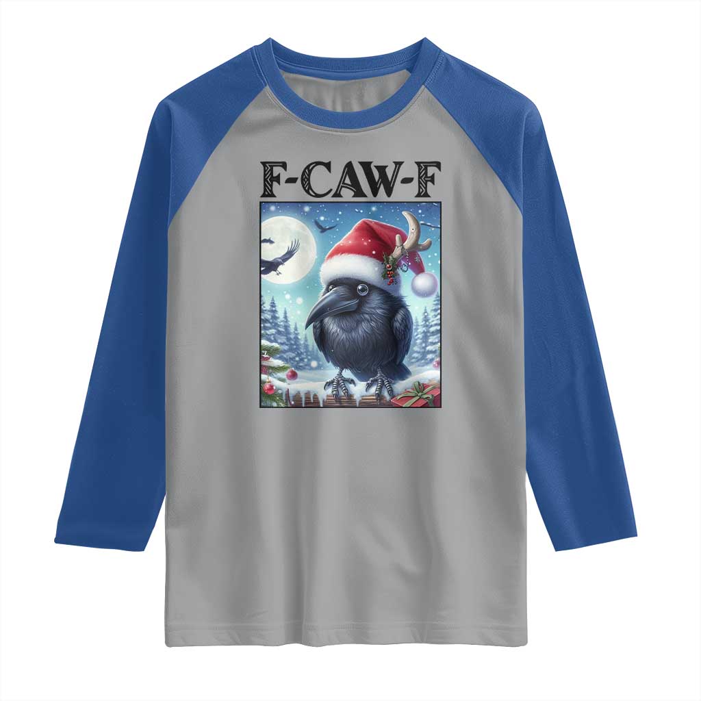 F Caw F Christmas Raven Raglan Shirt Funny Bird Lover Gift TS12 Sport Gray Royal Print Your Wear