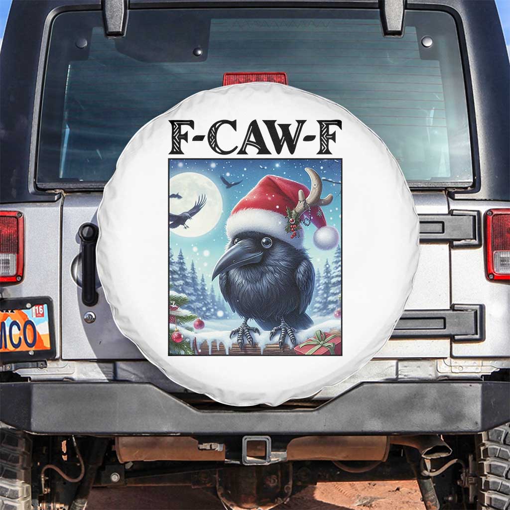 F Caw F Christmas Raven Spare Tire Cover Funny Bird Lover Gift TS12 No hole White Print Your Wear