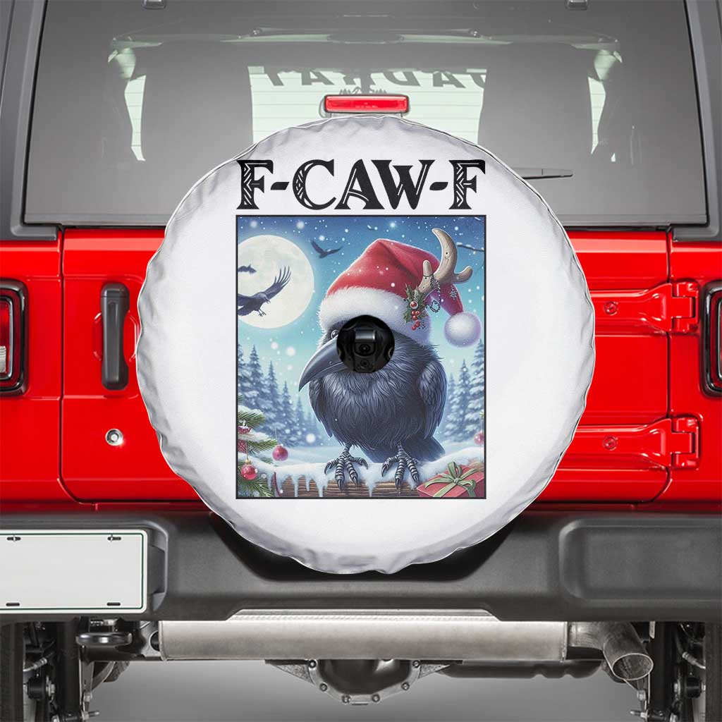 F Caw F Christmas Raven Spare Tire Cover Funny Bird Lover Gift TS12 White Print Your Wear
