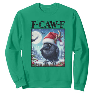 F Caw F Christmas Raven Sweatshirt Funny Bird Lover Gift TS12 Irish Green Print Your Wear