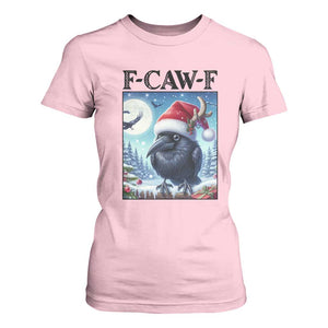 F Caw F Christmas Raven T Shirt For Women Funny Bird Lover Gift TS12 Light Pink Print Your Wear