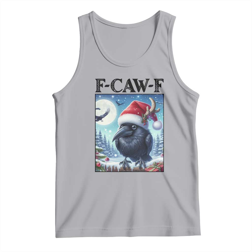 F Caw F Christmas Raven Tank Top Funny Bird Lover Gift TS12 Athletic Heather Print Your Wear