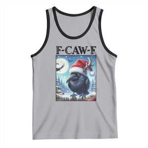 F Caw F Christmas Raven Tank Top Funny Bird Lover Gift TS12 Athletic Heather Black Print Your Wear