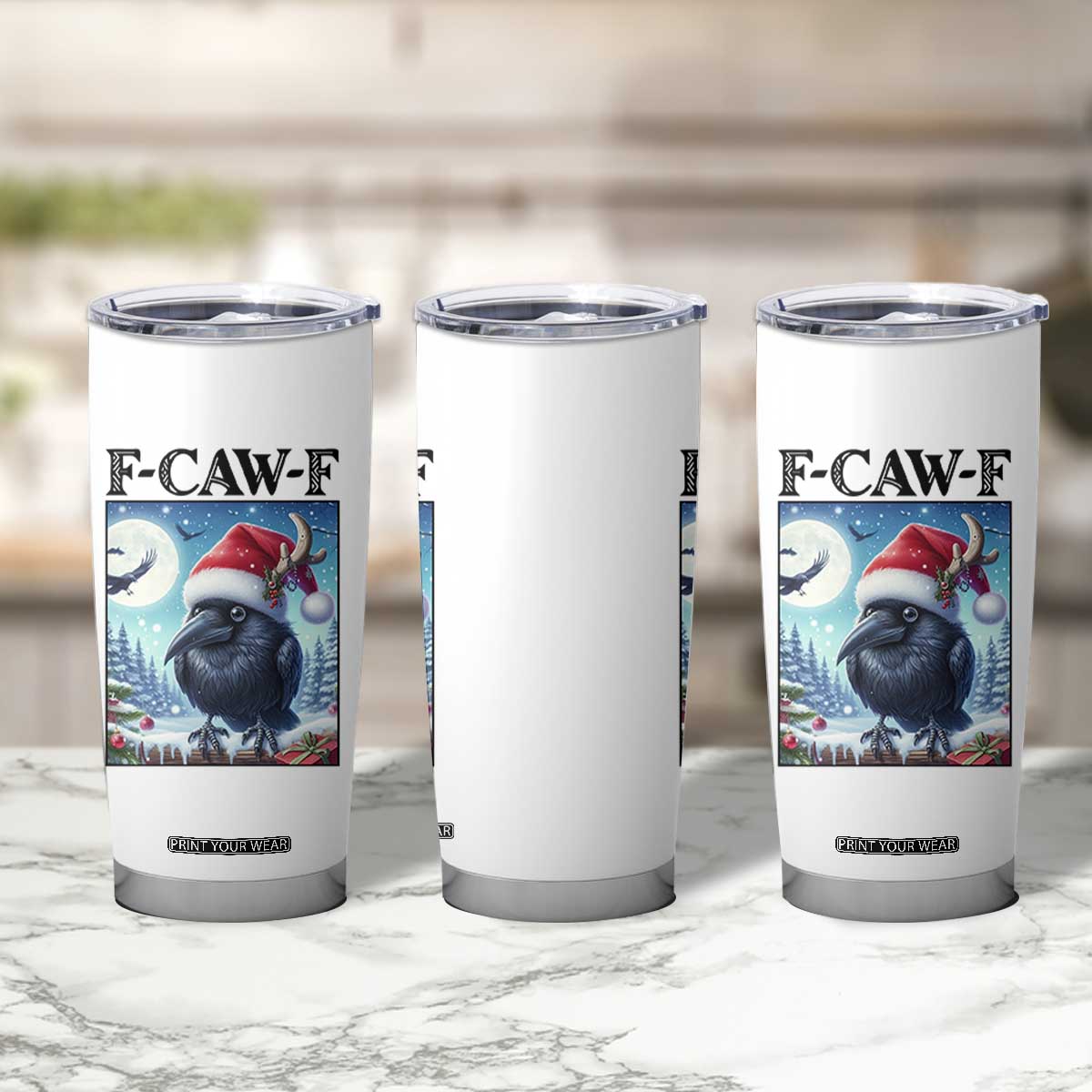 F Caw F Christmas Raven Tumbler Cup Funny Bird Lover Gift TS12 Print Your Wear